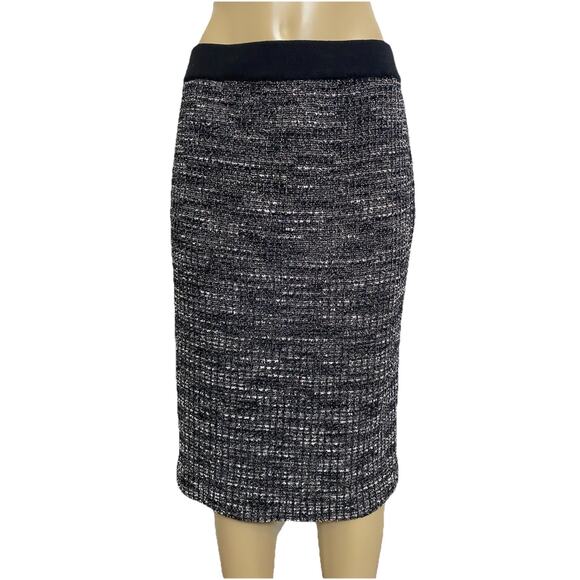 Misook Collection Skirt Knit Tweed Pull On Straight Pencil Metallic M - Picture 1 of 6